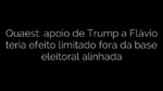 ​Quaest: apoio de Trump a Flávio teria efeito limitado fora da base eleitoral alinhada 